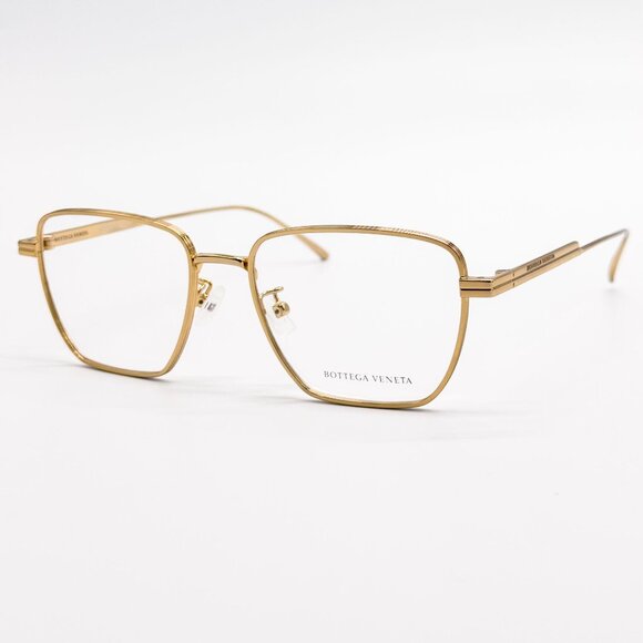 NEW BOTTEGA VENETA EYEGLASSES BV1015O 002 GOLD UNISEX EYEWEAR BOTTEGA VENETA - Picture 3 of 9